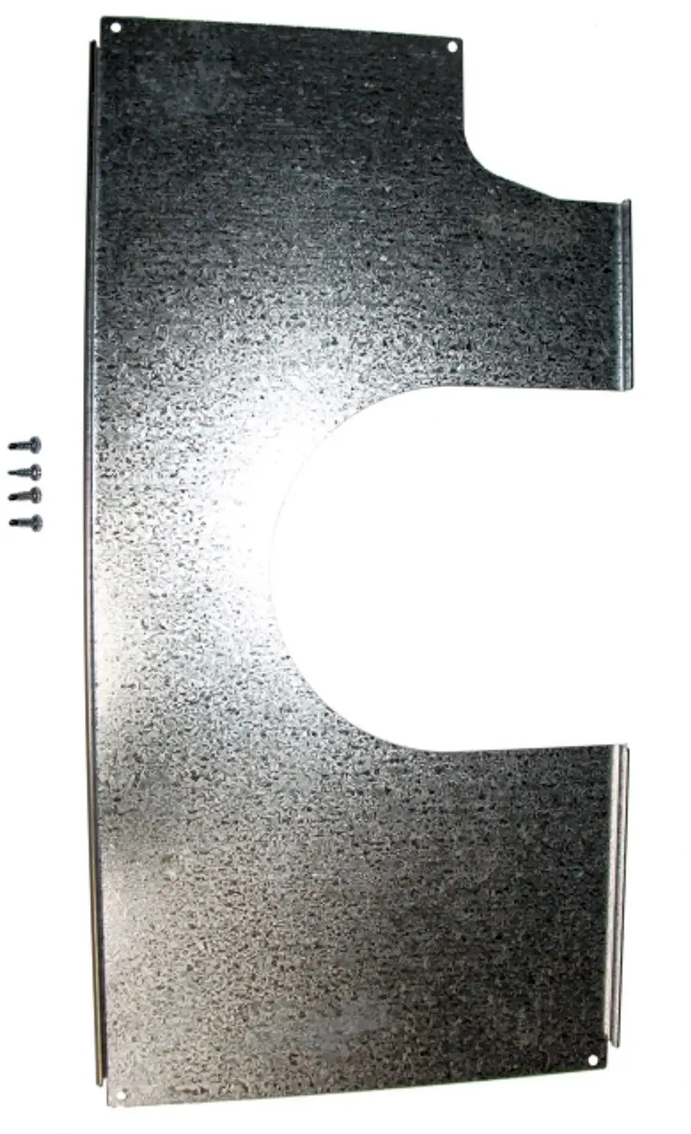 Metallene Verkleidung in rechteckiger Form mit einem kreisförmigen Ausschnitt, montiert mit Schrauben; geeignet für Wolf-Produkte.